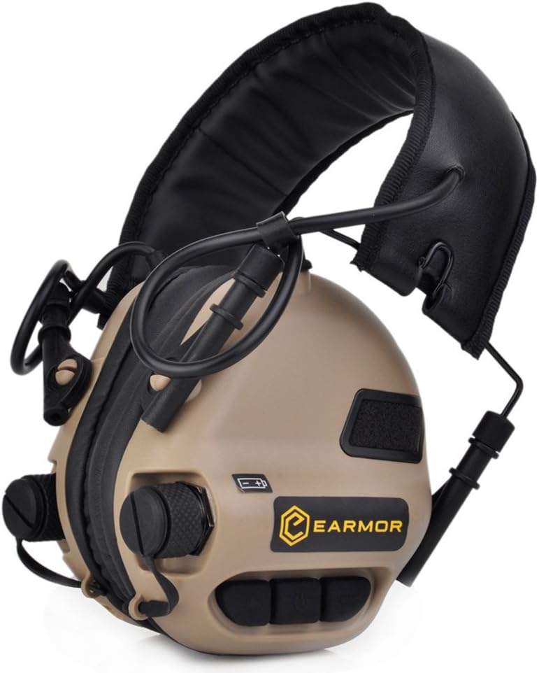 Electronic Hearing Protection Earmuff Earphone With AUX Input M31 Series Suppresses Harmful Gunshot noise Amplifying Low-Level Sounds Tan