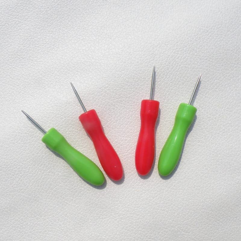 DONYAMY Plastic Handle Leather Awl Tools Hole Punching Hand Stitcher Stitching Leathercraft Sewing Needle Tool Color Random