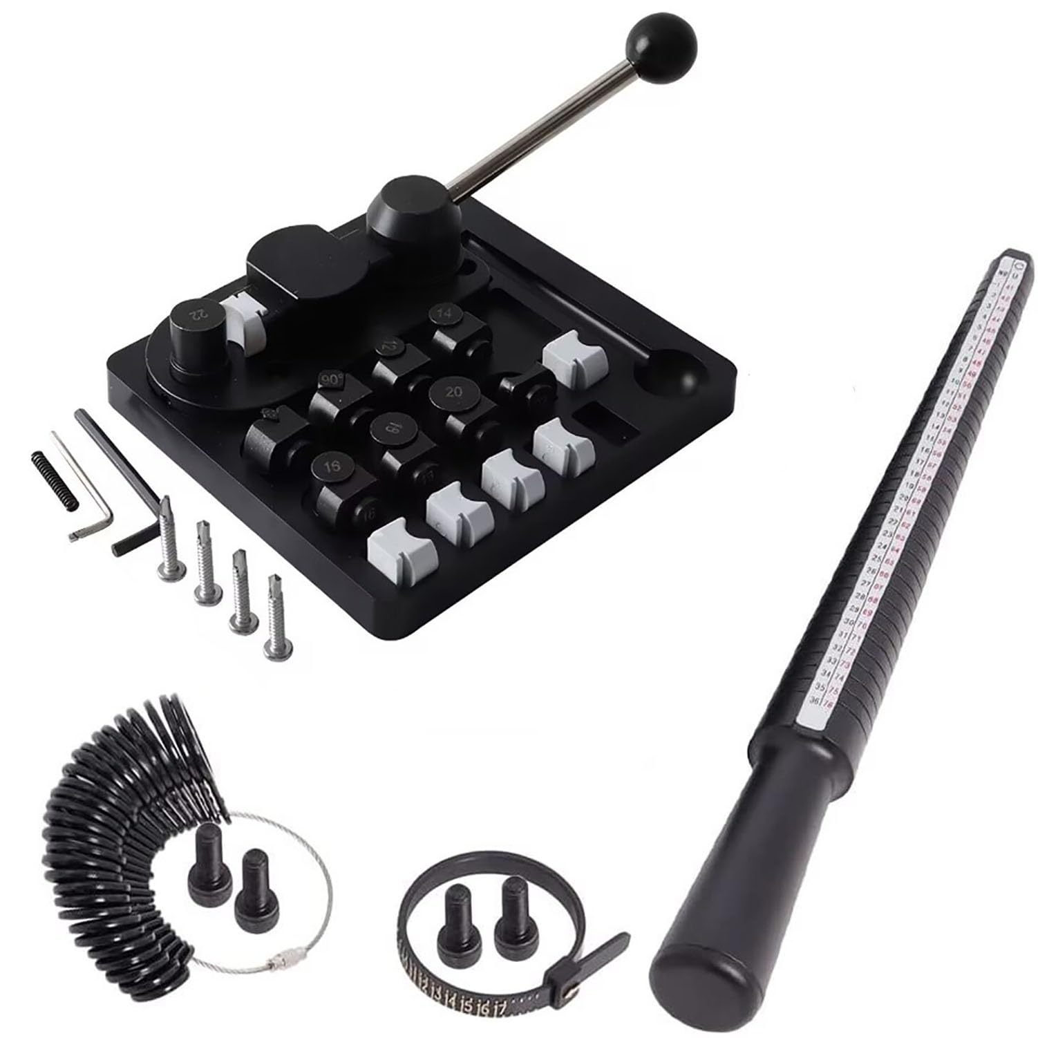 Kit di strumenti regolabili per modellare e piegare gioielli con nastri di misurazione e accessori, perfetto per la creazione e la riparazione di gioielli fai da te