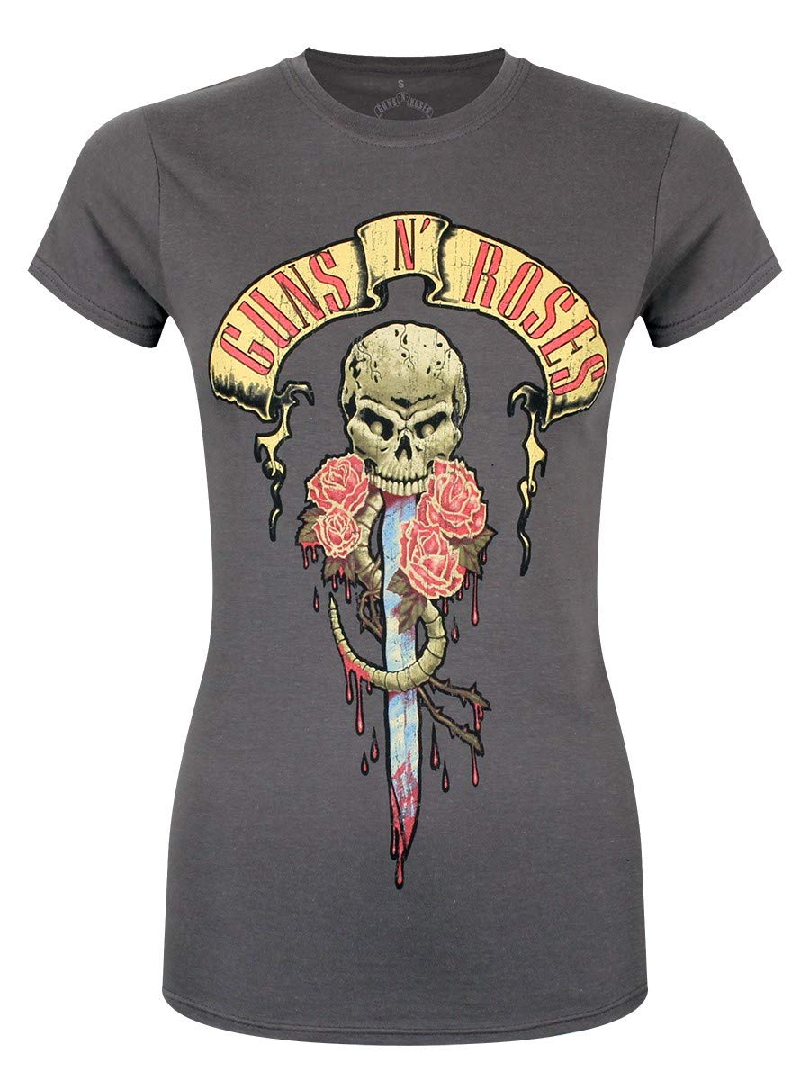 Band Monkey Guns N Roses Ladies T-Shirt Dripping Dagger