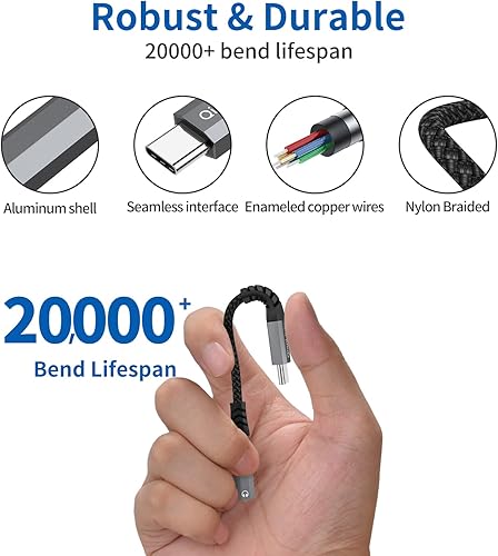 Miniatura 4 de Adaptador USB tipo C a conector de auriculares hembra de 0.138 pulgadas, (paquete de 2) cable USB C a audio auxiliar para iPhone 15 16 17 Pro Max,