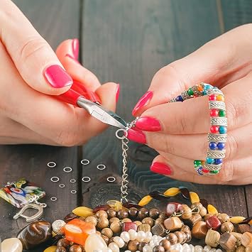 Mandala Crafts Assorted Silver Colored Double Jump Rings for Jewelry Making - 800 Pcs Mini Split Key Rings Set for Crafts, DIY Keychains, and Accessories