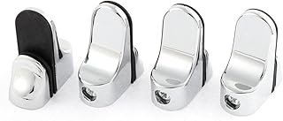 Aexit 2 Pairs Fall Protection Stainless Steel 24mm Thikness Glass Wood Shelf Clamp Clip Safety Clips Support Holder