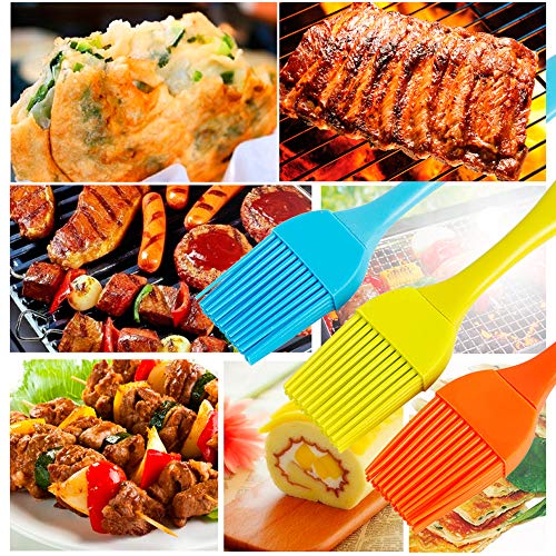 Grill Basting Brush Silicone Pastry Baking Brush Bbq Sauce Marinade Meat Glazing Oil Brush Heat Resistant, Kitchen Cooking Baste Pastries Cakes Desserts, Dishwasher Safe 4Pack #TOP6