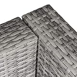 Outsunny Outdoor PE Rattan Corner Sofa, Garden Wicker Furniture Single Sofa Chair w/Cushions, Light Grey - Image 9