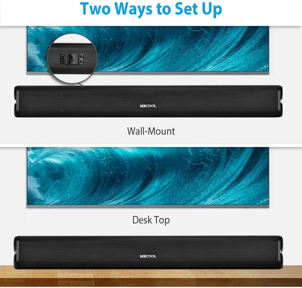 Bеѕt Dеаl MRCOOL 2021 New Sound Bar, Bluetooth 5.0 Stereo, Sound Bars for tv, 24 inches, BT, AUX, RCA, USB and Optical Input (with 3.5mm Aux Cable, HDMI Cable, Fiber Optic Cable and RCA Cable) Frее Shірріng Ovеr $50 MRCOOL 2021 New Sound Bar, Bluetooth 5.0 Stereo, Sound Bars for tv, 24 inches, BT, AUX, RCA, USB and Optical Input (with 3.5mm Aux Cable, HDMI Cable, Fiber Optic Cable and RCA Cable)