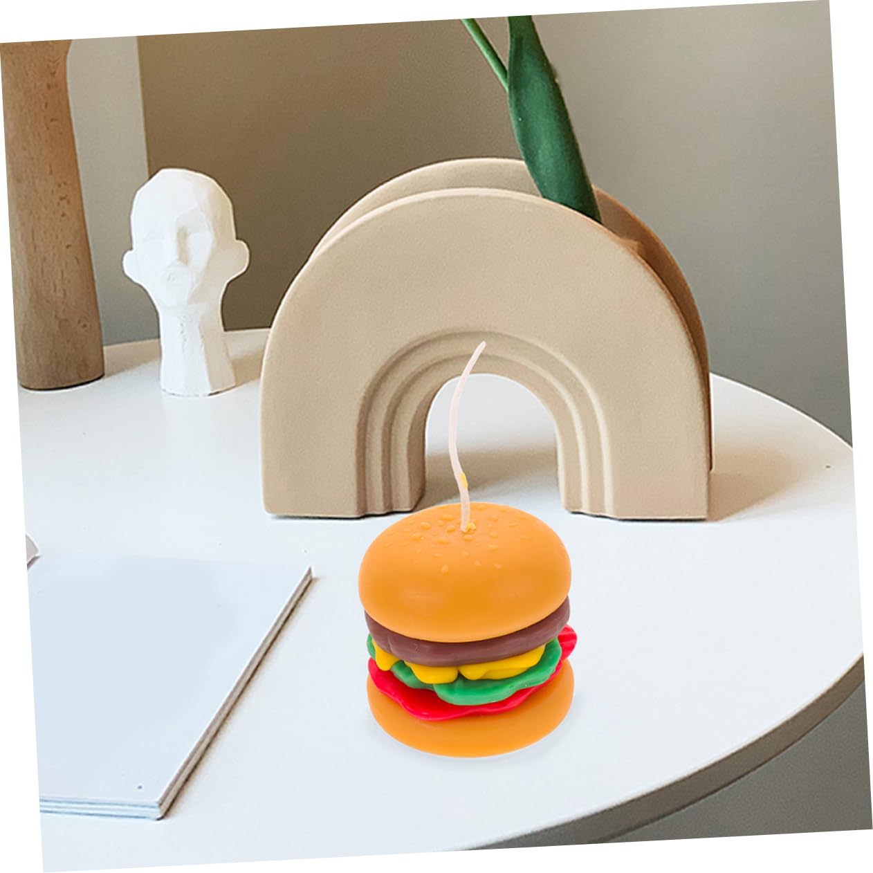 Burgerförmige Duftkerzen 2 Stück aus Wachs, Dekorative Aromakerzen