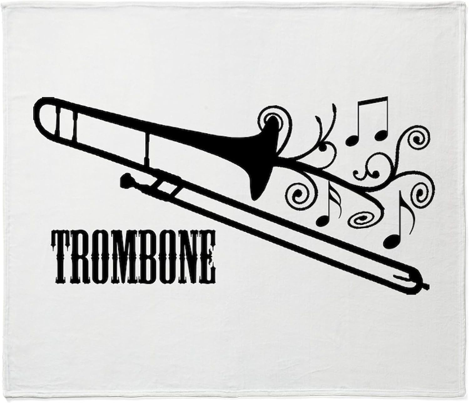 CafePress Trombone Swirls Throw Blanket Super Soft Fleece Plush Throw Blanket, 60"x50"