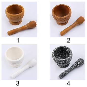 Ginger Garlic Press Set, Mini Pestle and Mortar Grinding Tool Spice Herb Pepper Crusher Grinder Food Squeezer Mixing Set for Seasonings Pestos
