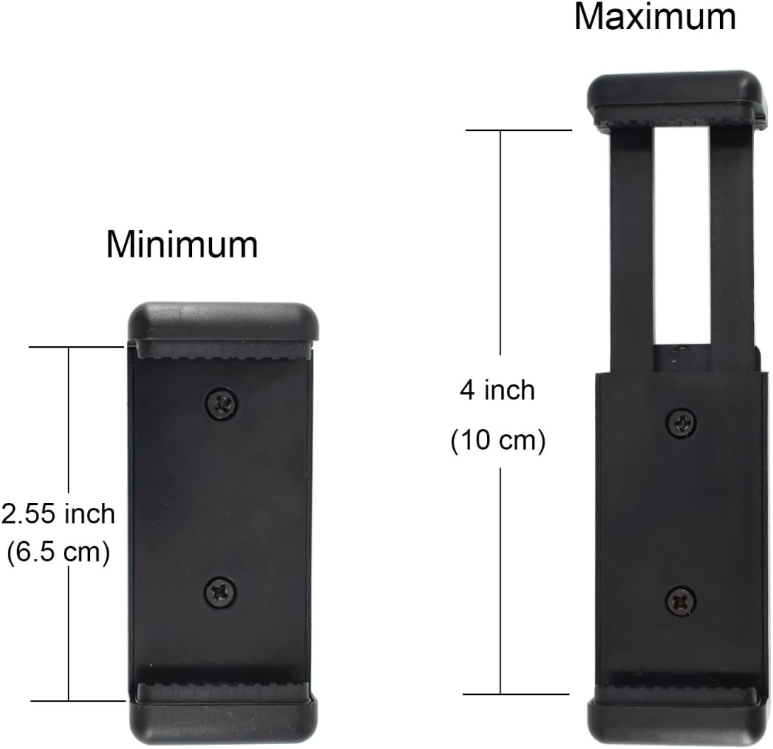 Universal Cell Phone Tripod Mount Adapter Holder for Smartphone Used on Tripod, Monopod, Selfie Stick and More longer Black OM-H-01
