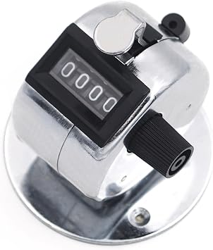 GOGO Desktop Tally Counter Clicker 4 Digit Pitch Clicker with Base Mount | mechanical desktop counters, no batteries required, reset knob to zero, counts 0000-9999, for people count and lap tracking