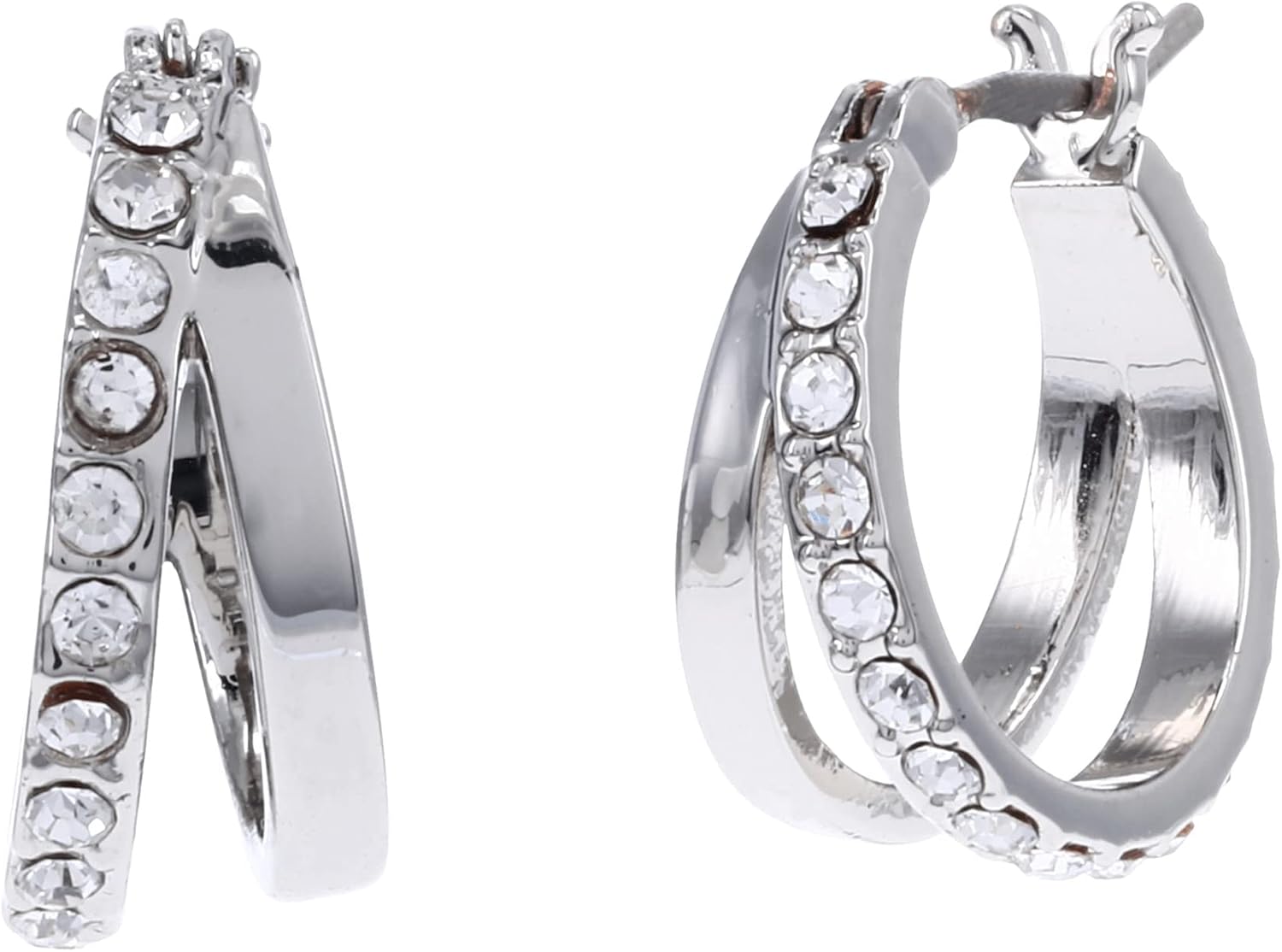 Karl Lagerfeld Paris 15 mm Split Pave Hoop Earrings