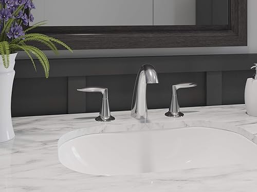 Miniatura 10 de KOHLER K-45102-4-BN Alteo - Grifo para lavabo de baño, colección Alteo, grifo de 2 manijas con drenaje de metal en níquel cepillado Vibrant Brushed