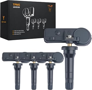 Pre-Programmed TPMS Sensor Tire Pressure Monitoring Sensor DE8T-1A180-AA fit for Ford C-Max Edge Escape Expedition Explorer F150 Flex Ranger Focus Taurus, fit for Lincoln Town Car - 315MHz 4
