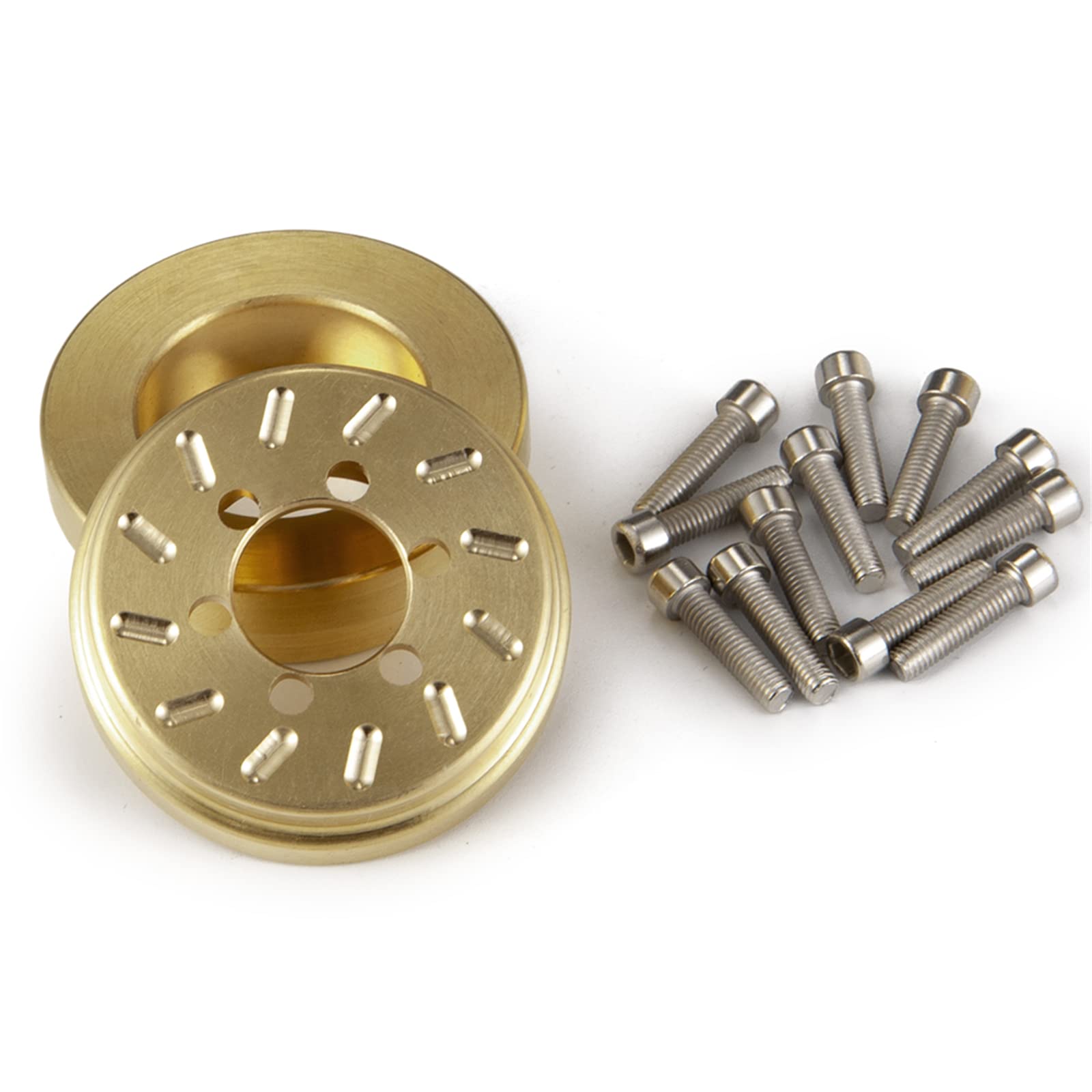 Runup 4 Stück Messing RC Innenrad Gewicht Stapel Gegengewicht für 4,8 cm/5,6 cm Beadlock Räder Felgen Axial SCX10 90046 TRX4 TRX6 1/10 RC Crawler Auto