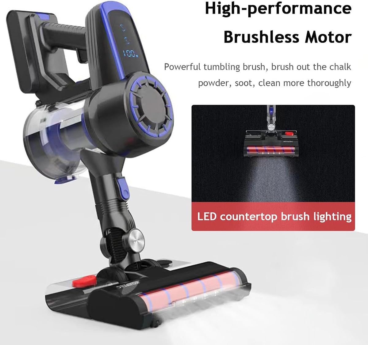 Aspiradora inalámbrica de 240 W, 22 kpa, potencia de succión, 2 ajustes de marcha, ideal para limpieza de mesas de billar y billar, diseño abatible