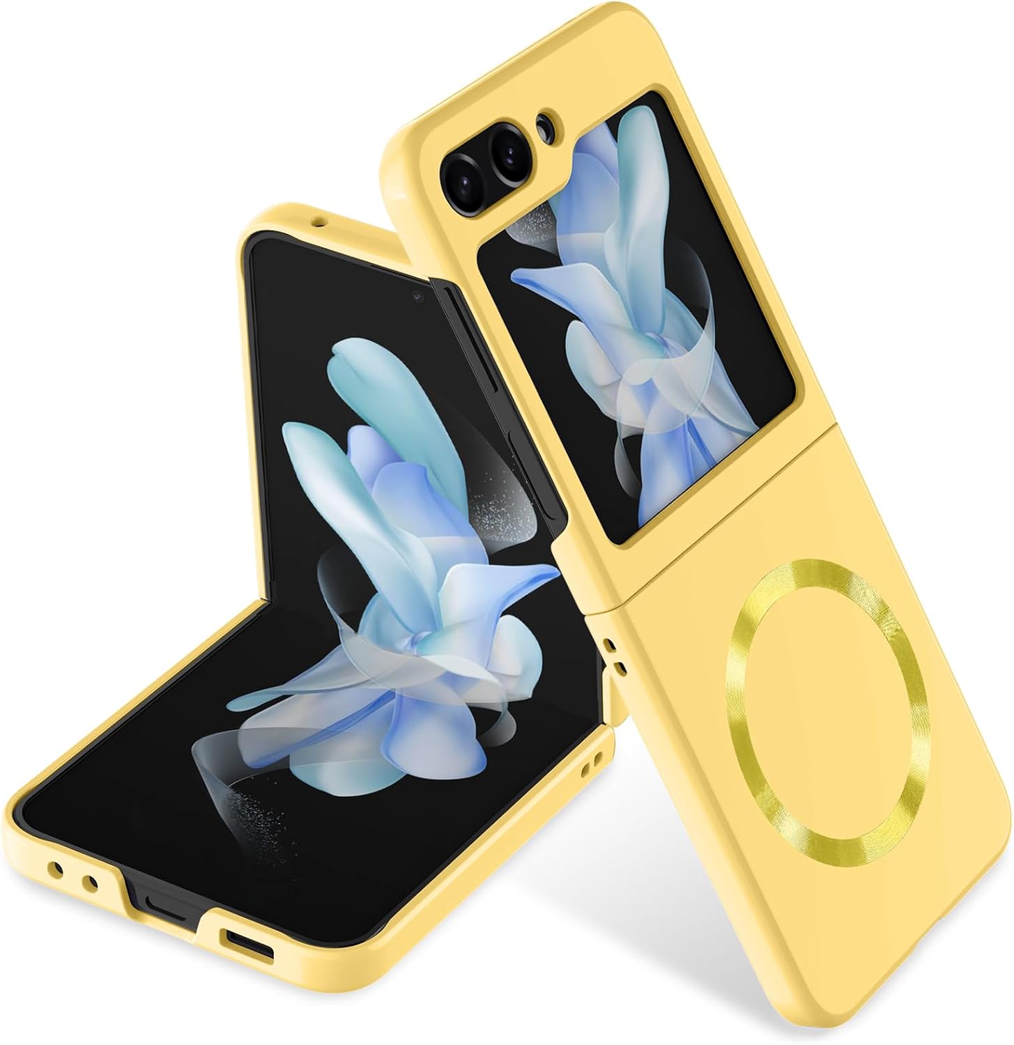 Funda magnética para Samsung Galaxy Z Flip 5 (compatible con MagSafe) a prueba de golpes, protección antiarañazos, plástico duro, funda delgada para