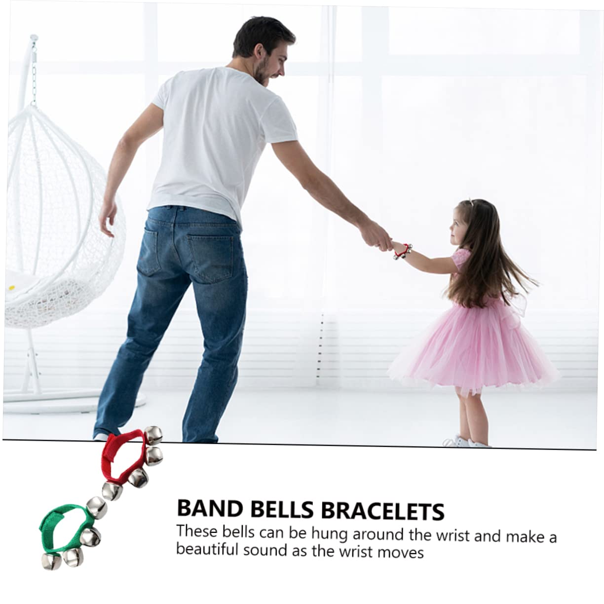 Garneck Dance Bells Bracelets Set 20 Pcs Hand Bells Fun for Party and Games Random Color