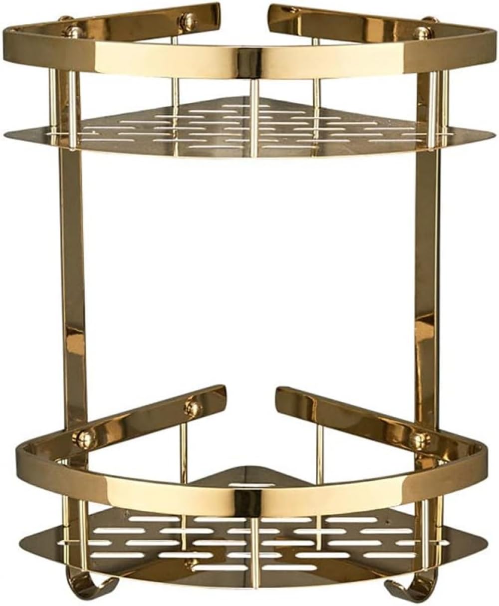 YIMUBDBM Corner Shower Shelf Shower Wall Caddy Bathroom Shelf Organiser 2 Tier Bathroom Accessories Sets Bath Tidy Organiser