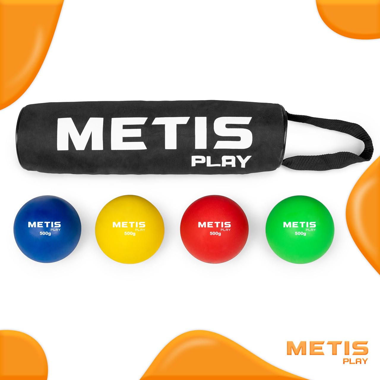 METIS Play Poids de Lancer du Poids Junior Pack de 4 - Équipement d'Athlétisme Intérieur/Extérieur