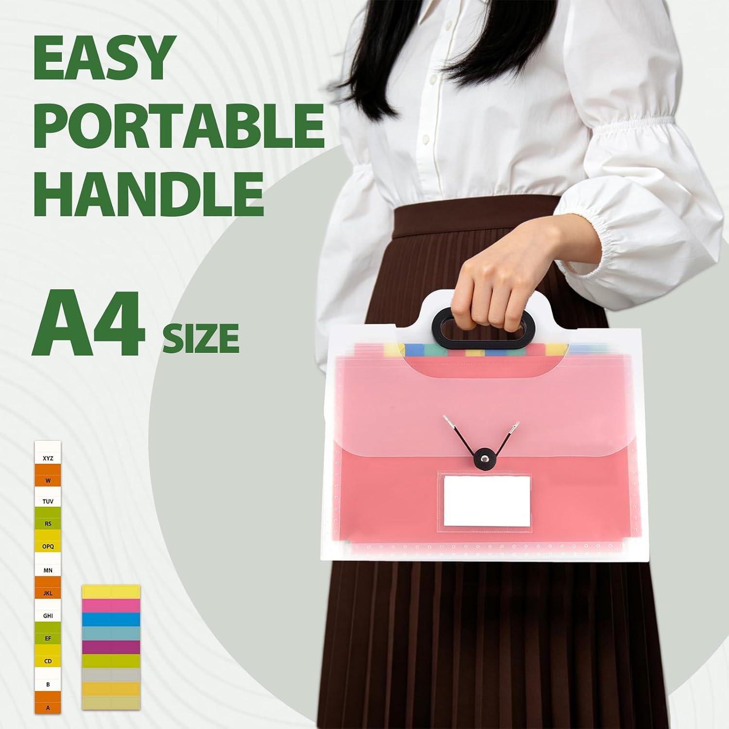 2 Pack 13 Pockets A4 Expanding Accordion File Organizer Clear image 3