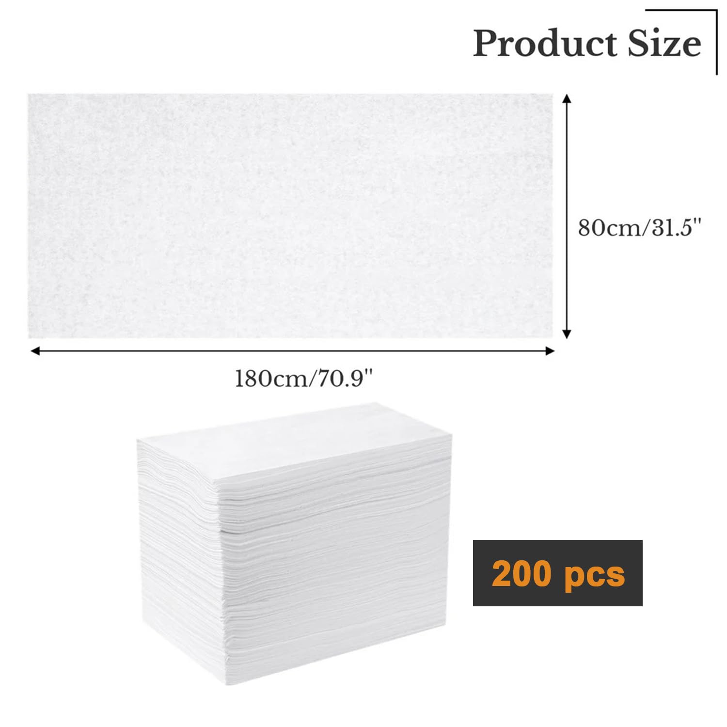 200 Stück Einweg Bettlaken - 180 x 80cm,Kosmetikliege Bezug,Bezug Für Einweg Massageliege Weiche Vliesstoff,Kosmetikliege Bezug,Für SPA Massagetisch Hotels Vliesstoff,Weiß