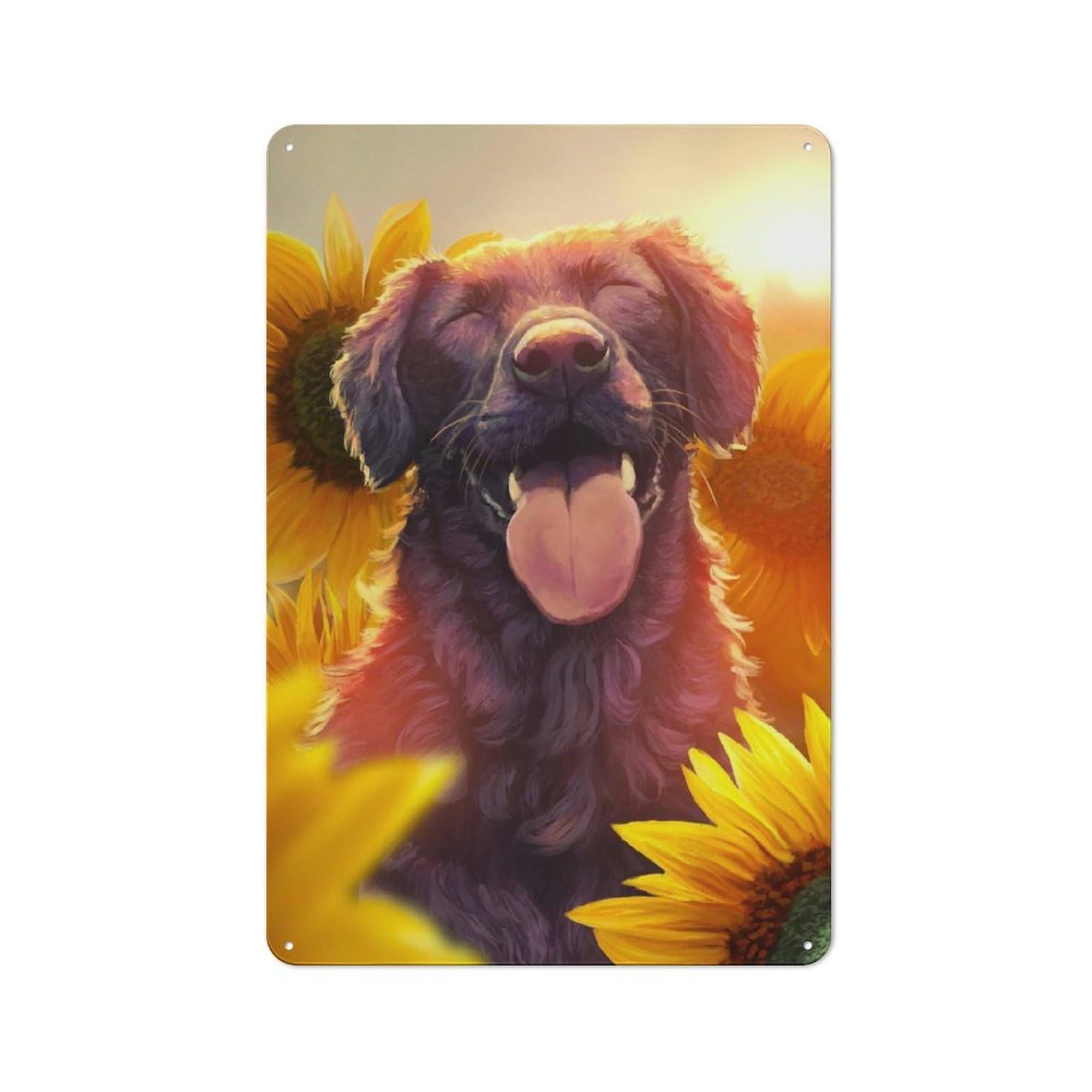 Metal Sign 30x20cm with Sunflowers And Happiness for Pub Or Café, Vintage Decor, for Metal Sign Collectors, for Garage And Workshop Walls
