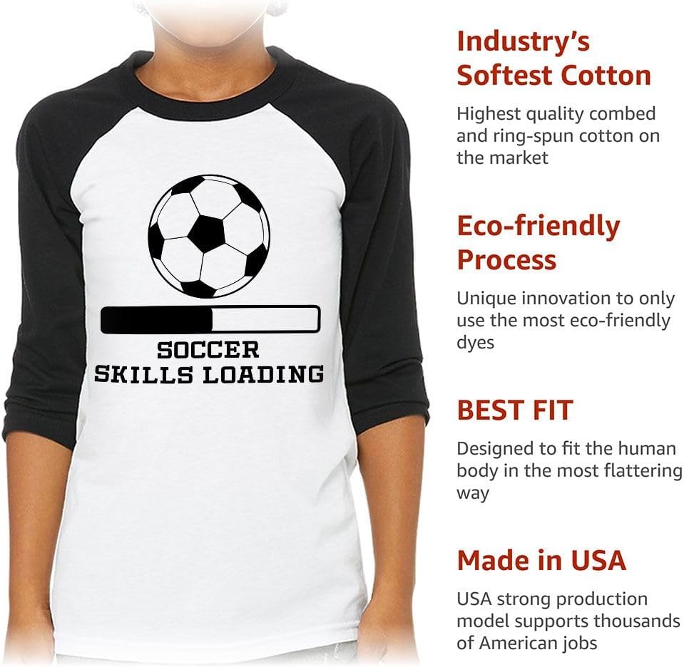 Soccer Skills Loading Kids' Baseball T-Shirt - Soccer Player Clothing - Soccer Enthusiast Gift