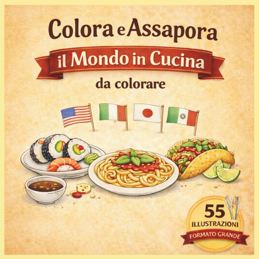 Colora il Mondo in Cucina: INGREDIENTI DA COLORARE DALLE CUCINE DEL MONDO (Colora e Assapora)