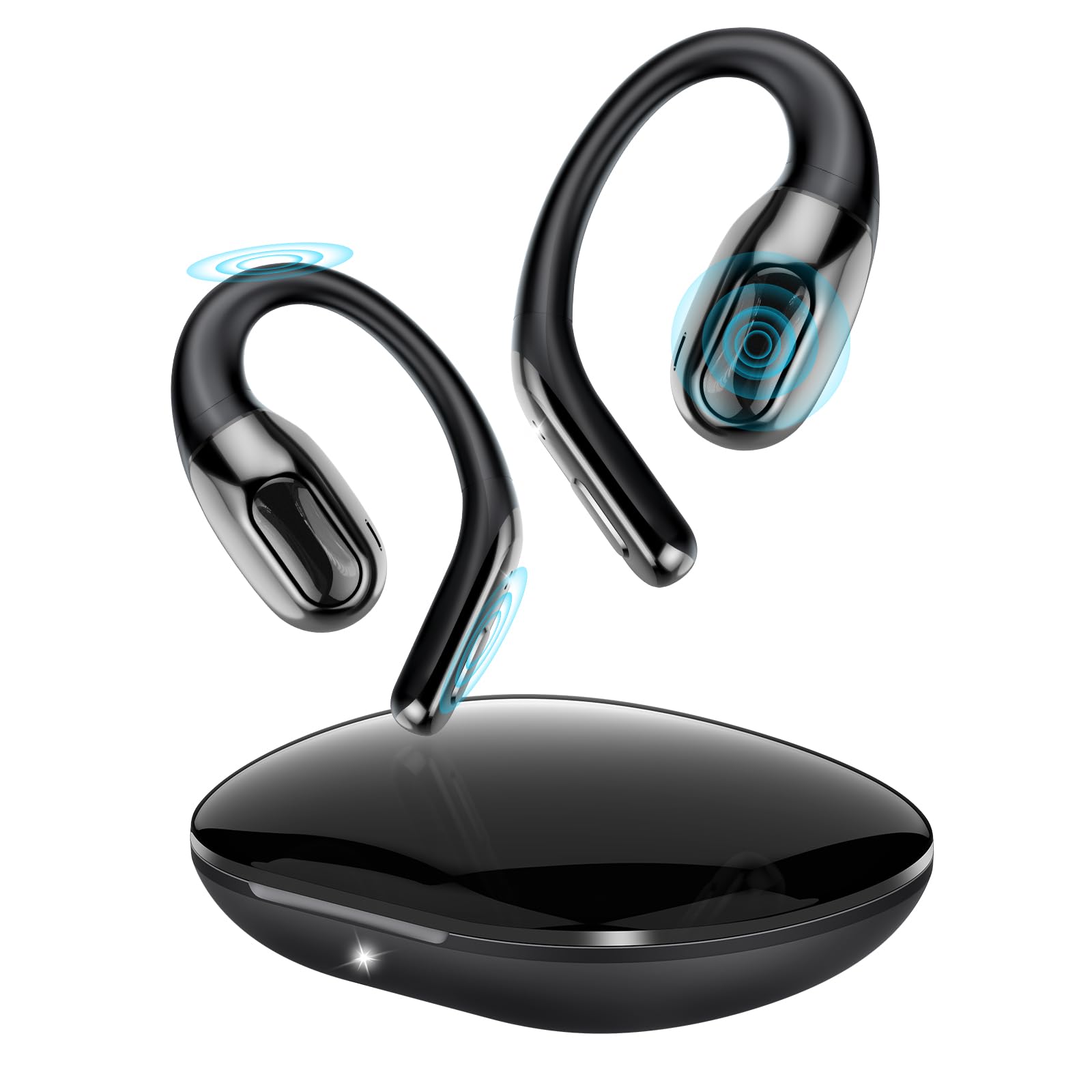 2026 Bluetooth 6.0 Open Ear Ecouteurs sans Fil Sport avec Zone de Tapotement Élargie et Crochet d'oreille Air, 60H Écouteurs sans Fil avec ENC Mic, IP7 Oreillette pour Course/Fitness/Cyclisme