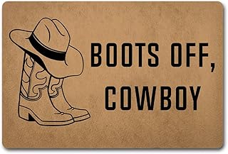 Funny Welcome Doormat Boots Off Cowboy Theme Take Off Your Shoes (23.6 X 15.7 in)Colorful Print Top With Anti-Slip Rubber Back Doormat Prank House Warming Gift Door Mat For The Entrance Way Indoor
