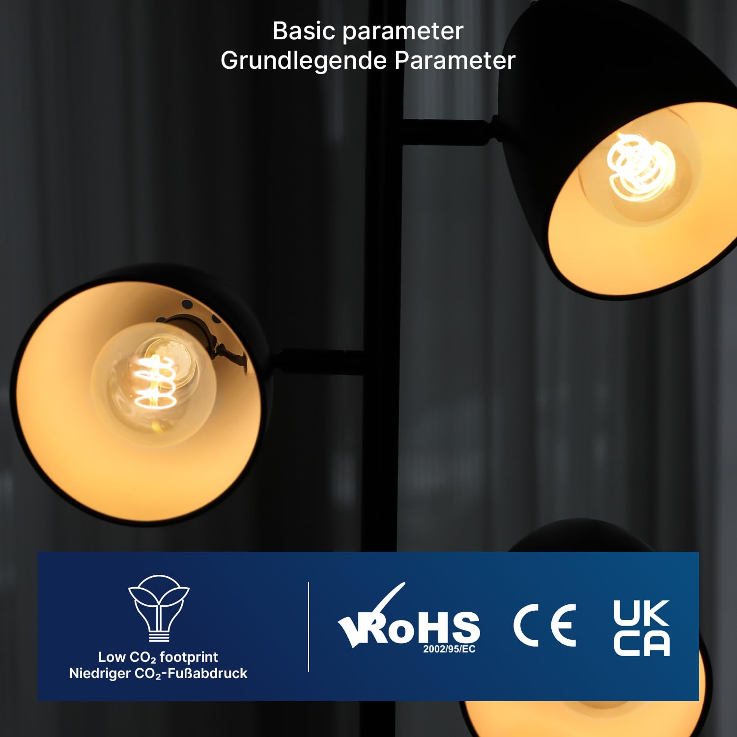 FLSNT Żarówka Edison z możliwością ściemniania A60 Edison E27 w stylu vintage, spirala LED, 4 W, zamiennik żarówki 25 W, 2700 K, ciepła biel, szkło bursztynowe, 4 sztuki