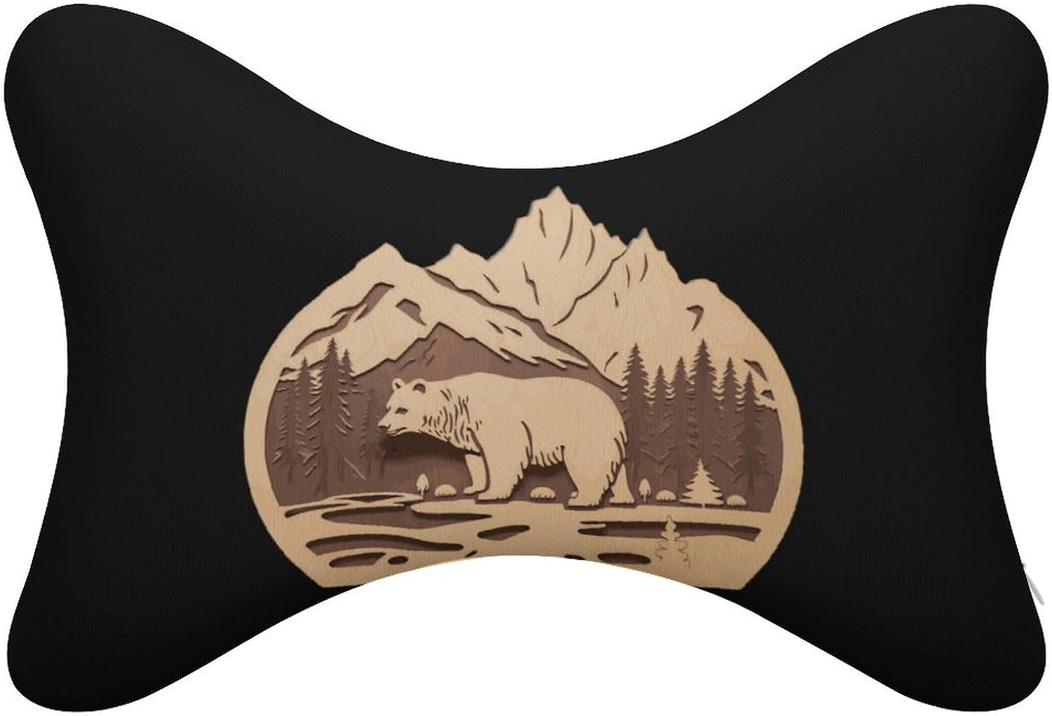 Bear Wood Forests Mountain 2 Pack Car Neck Pillow Car Headrest Soft Car Pillow for Most Cars