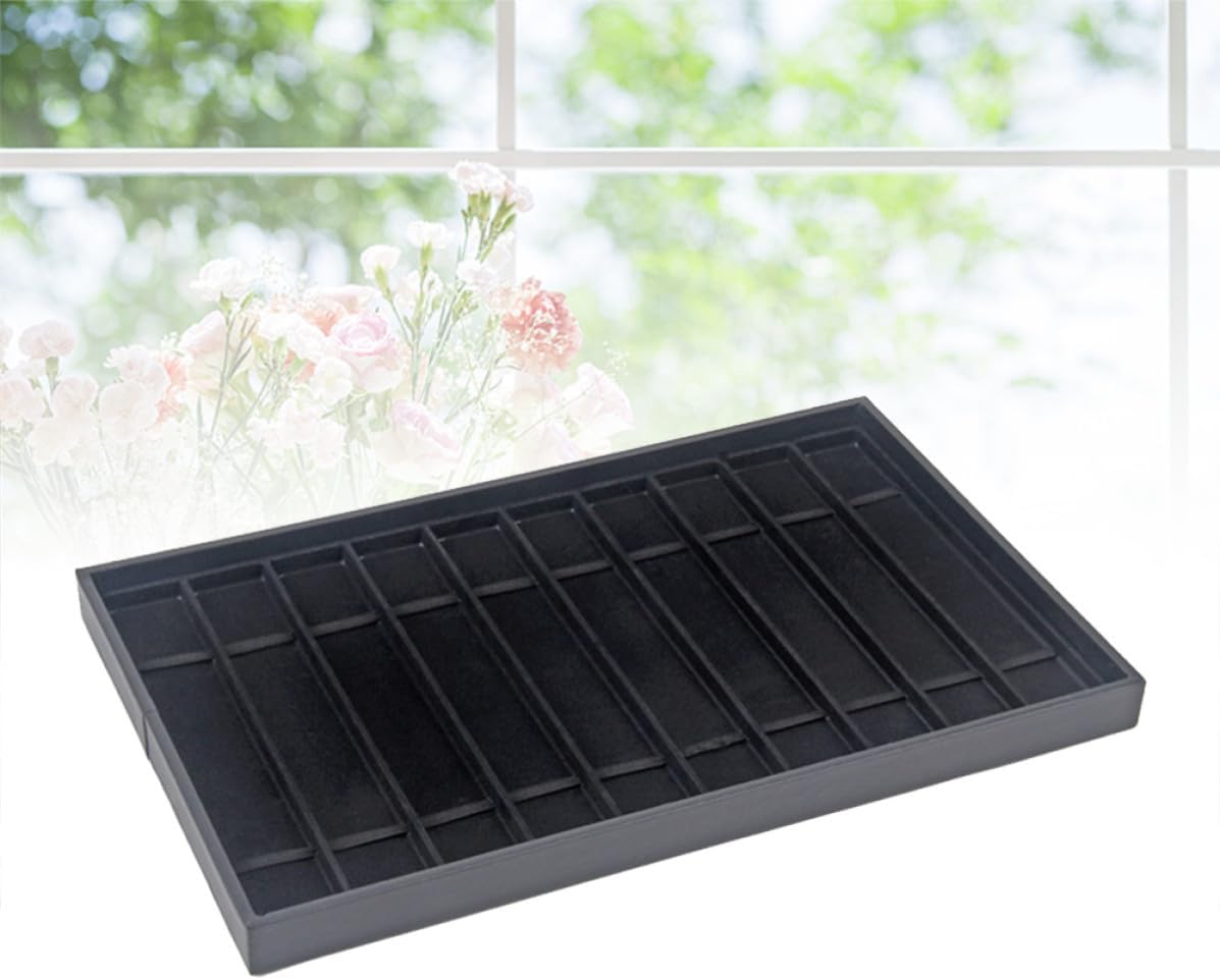 Veemoon Flannelette Watch Storage Tray Display Box 10 Grids for Jewelry