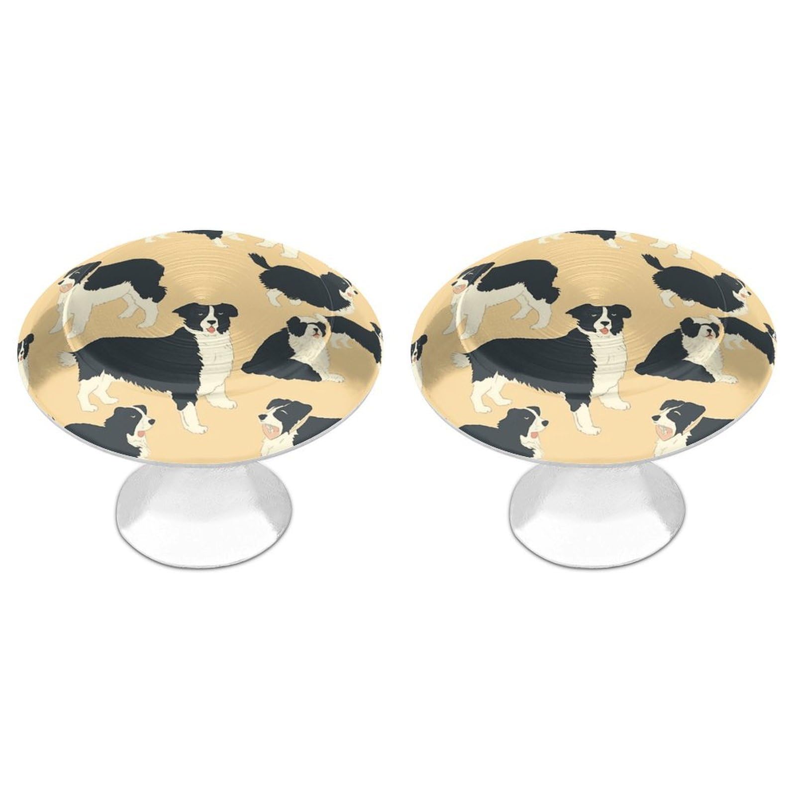 Btcowzrv Style Border Collie Pattern 2 Pack Cabinet Knobs Drawer Pulls