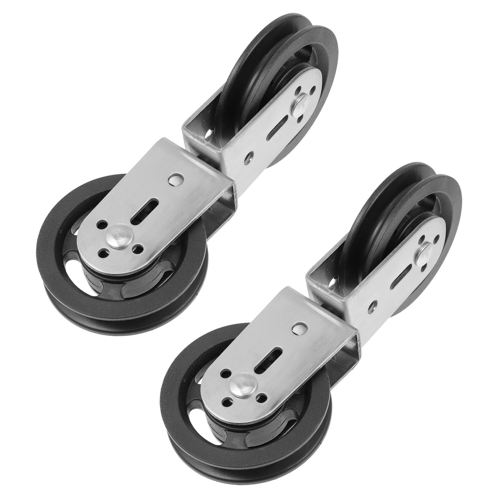 YARNOW 2 Stück Doppelrollen Seilrolle aus Edelstahl und Kunststoff für Fitnessgeräte mit Geräuschlosem Kugellager Leichter Doppelrollen Fitnessgerät Zubehör für Heimtrainer