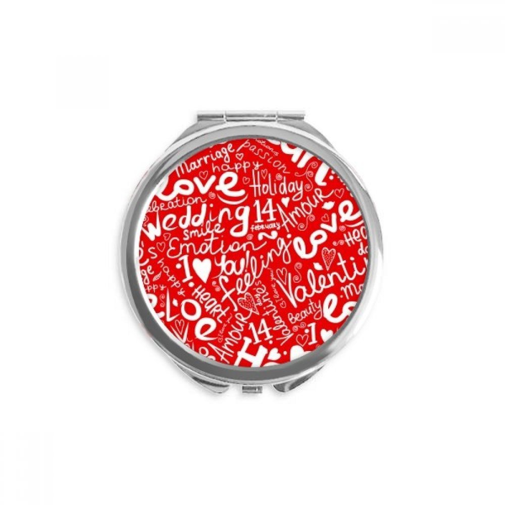 Miroir de maquillage de poche rond multicolore motif amour - 5