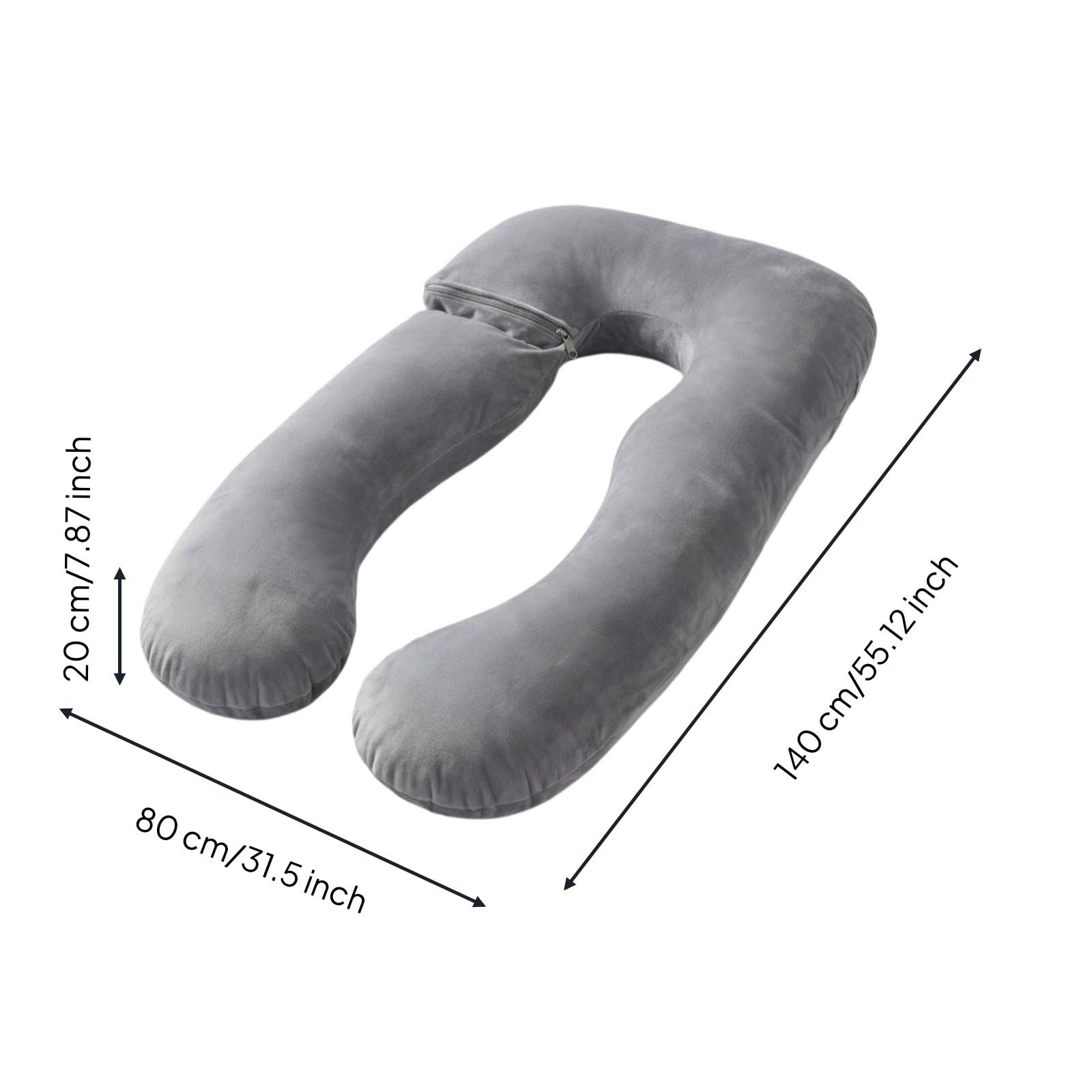 Sharplace Schwangerschaftskissen Umarmungskissen Ganzkörperschlafkissen Ergonomisch Geformtes Stützkissen Und Pflegeleicht zu Reinigen für Rückenunterstützung Seitenschläfer Sofa