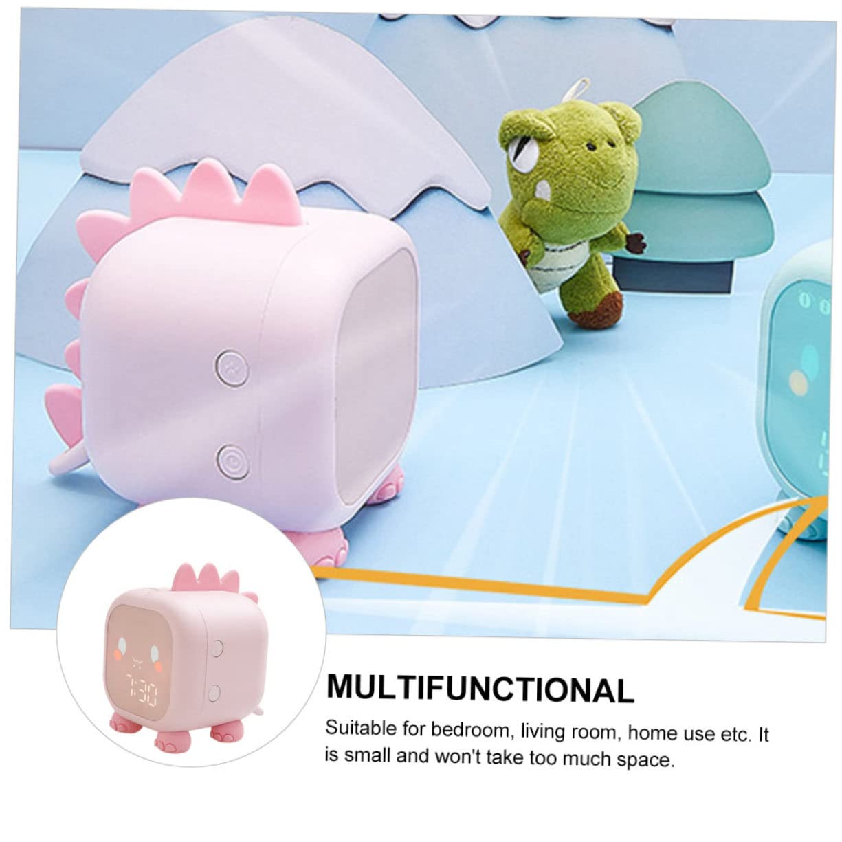 ORFOFE Kinder USB Wecker mit LED Nachtlichtuhr Silikongehäuse Sprachansage Nickerchen Timer für Schlafzimmer und Zuhause