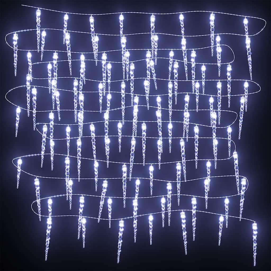 Weihnachts-Eiszapfen-Licht 200 LEDs Kaltweiß 20 m Acryl PVC Lichterkette Weihnachtsbeleuchtung für Innen- und Außenbereich Fenster Garten Balkon mit 8 Lichteffekten energiesparend