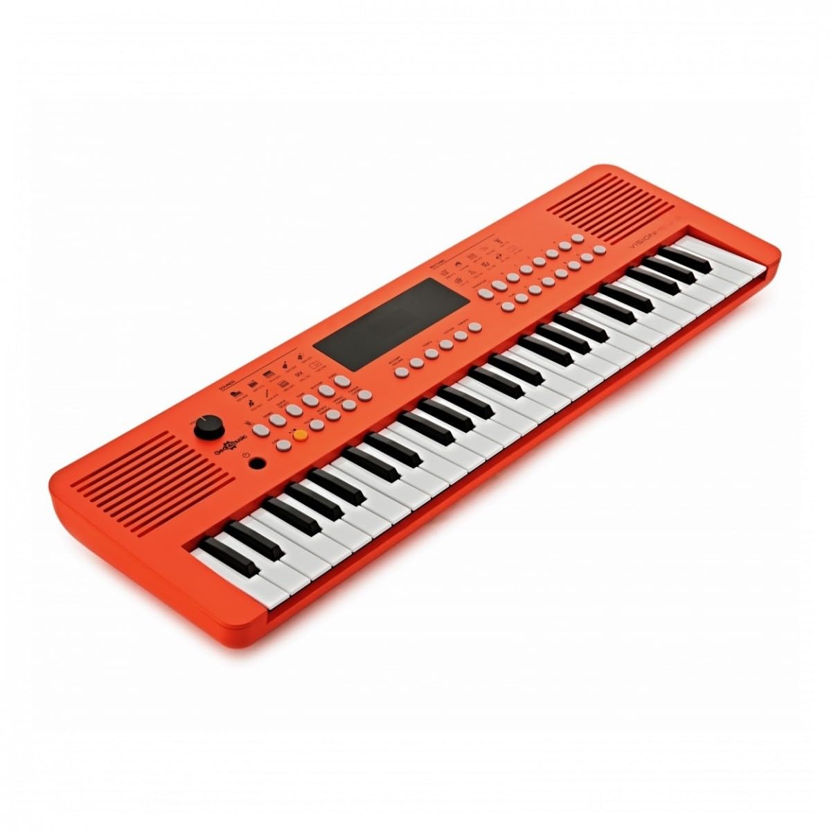 VISIONKEY-2 Tastiera MIDI 49 Tasti per Bambini e Principianti, Arancione | Per Principianti e Appassionati di Musica, 49 Mini Tasti, 300 Suoni e Ritmi, MIDI USB, Uscita Cuffie, Pile o USB