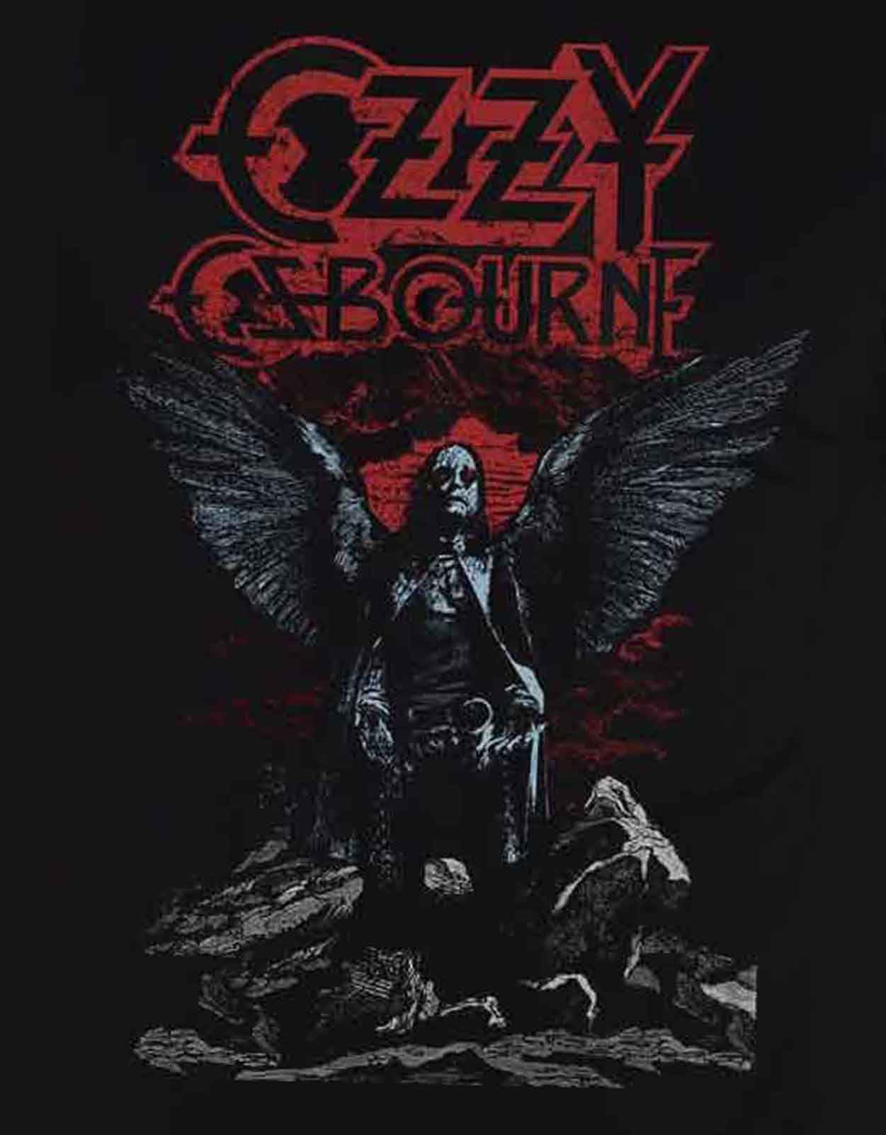 T-shirt metal Ozzy Osbourne - Angel Wings - ROCK OFF - OZZTS12MB
