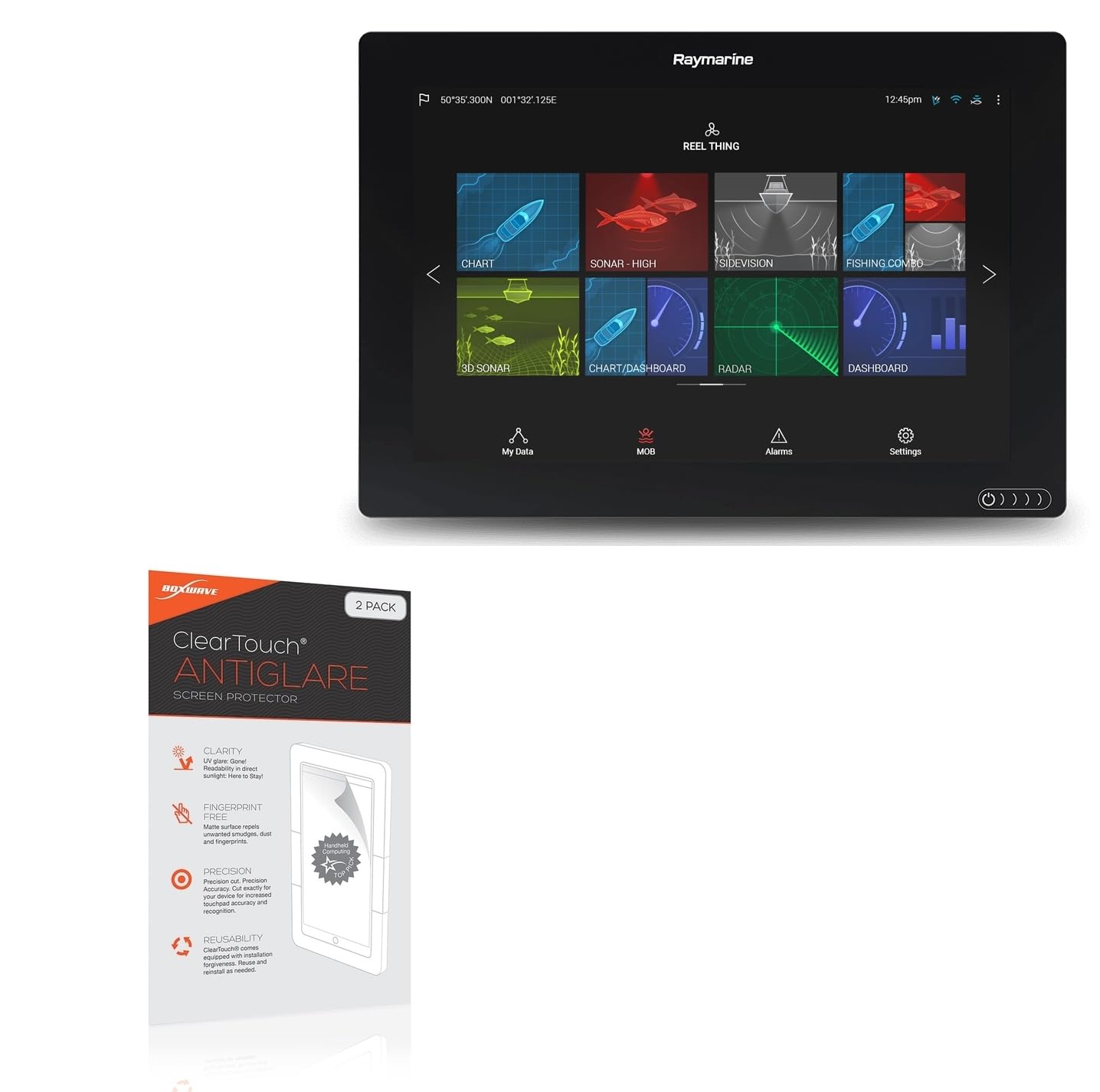 BoxWave Screen Protector Compatible with Raymarine Axiom 12 - ClearTouch Anti-Glare (2-Pack), Anti-Fingerprint Matte Film Skin for Raymarine Axiom 12