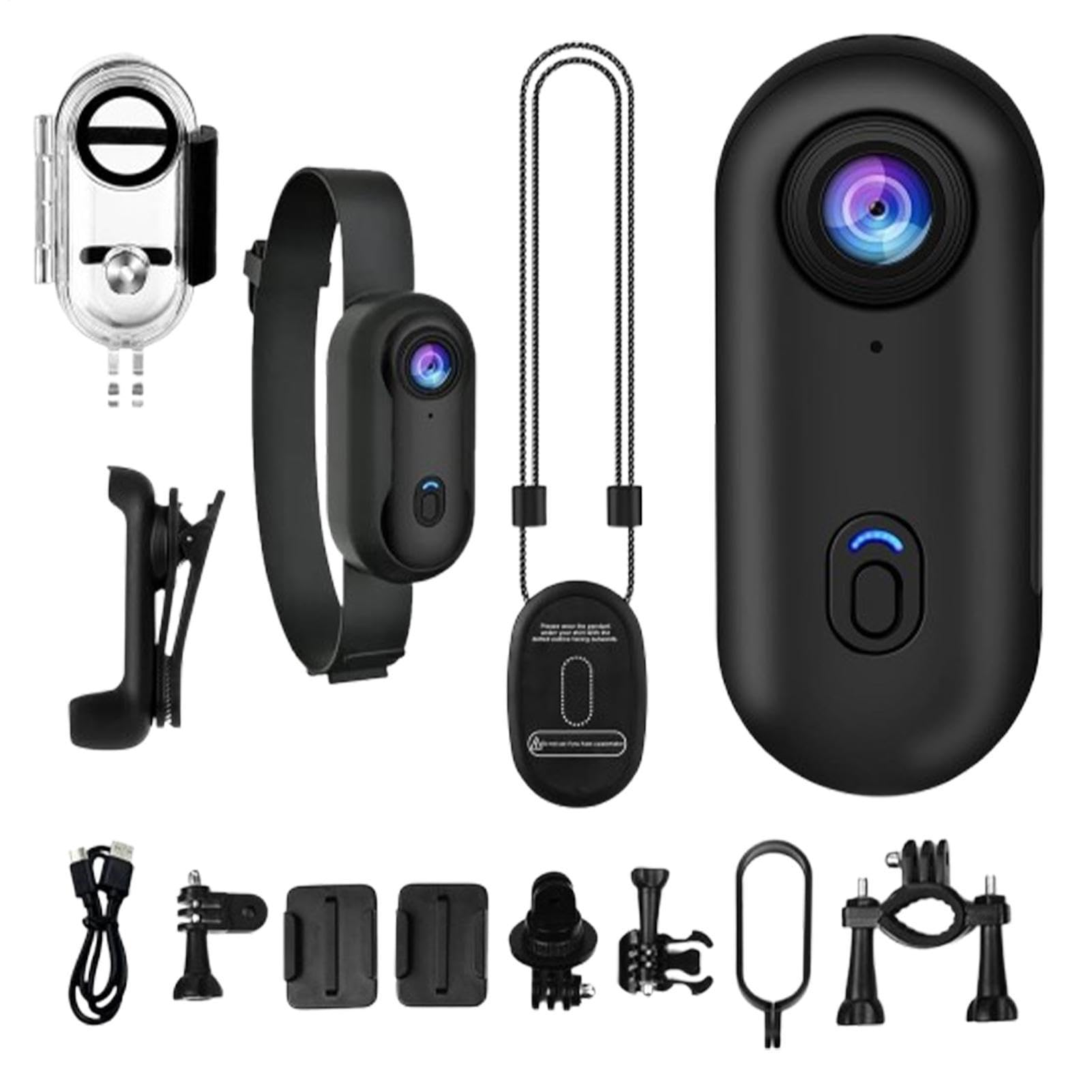 Generico Mini Telecamera Action Cam Personale | Dispositivo Vlogging 1080P Indossabile Portatile per Sport Motociclismo Ciclismo Palestra Escursionismo Viaggi Avventura
