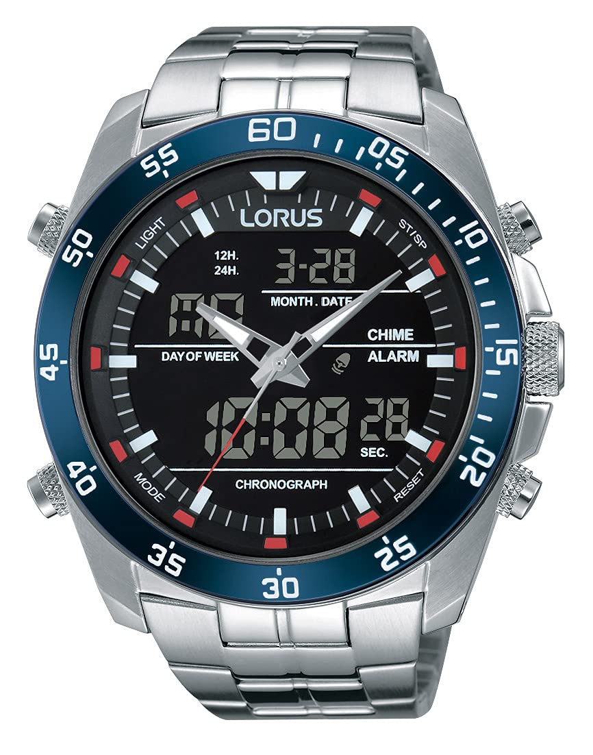 Lorus RW623AX5 Men's Analogue Digital Quartz Watch with Metal Strap