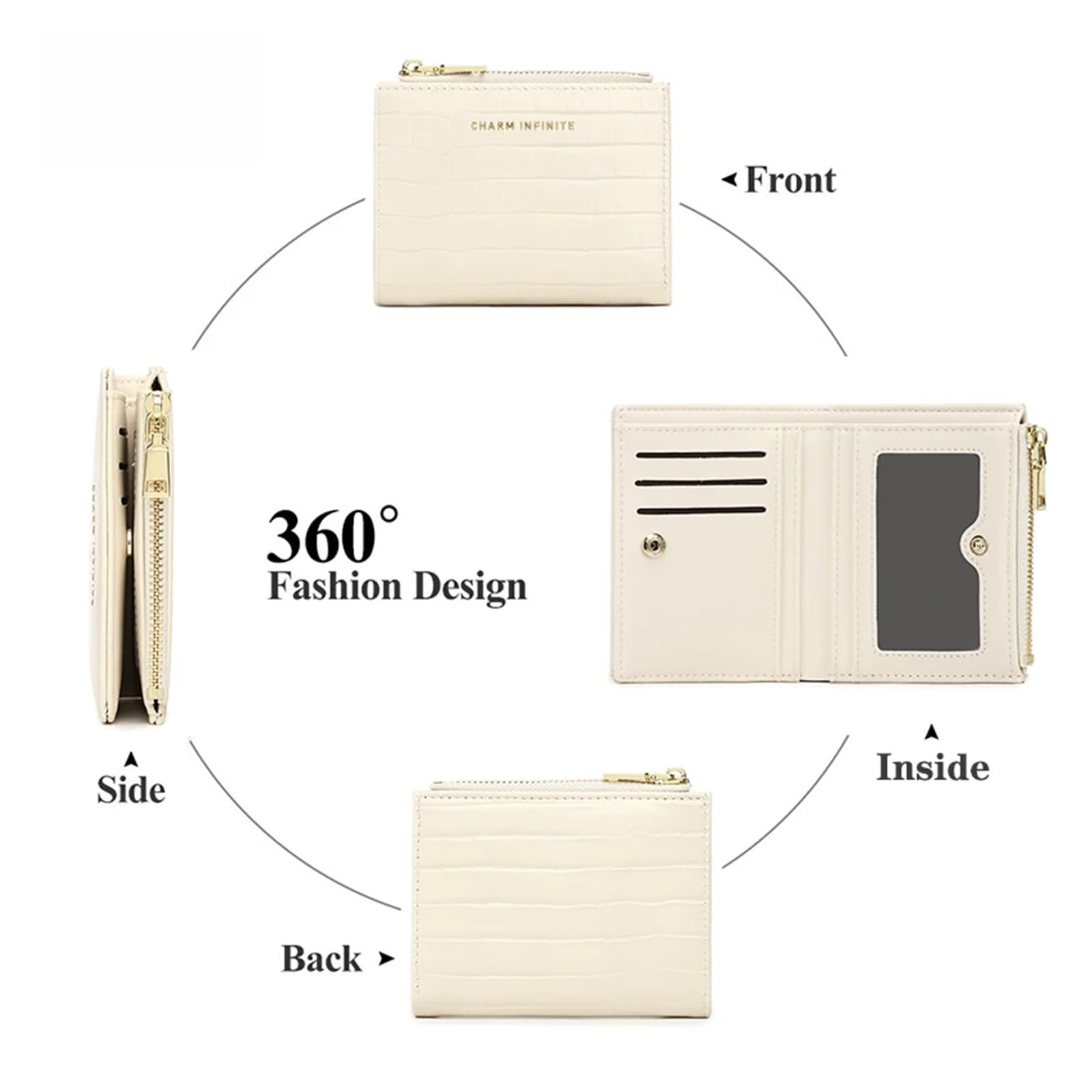 Coin Purse Frauen Kurze Brieftasche krokodil weiche Haut geldbörse Karte Tasche Multi-funktionale stilvolle(Color1)