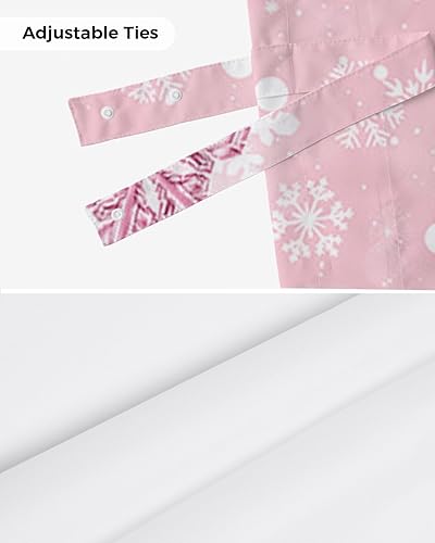 Miniatura 7 de Cenefas de amarre de muñeco de nieve rosa de Navidad para ventanas, diseño de copo de nieve rosa, elfo, muñeco de nieve, bolsillo para barra,