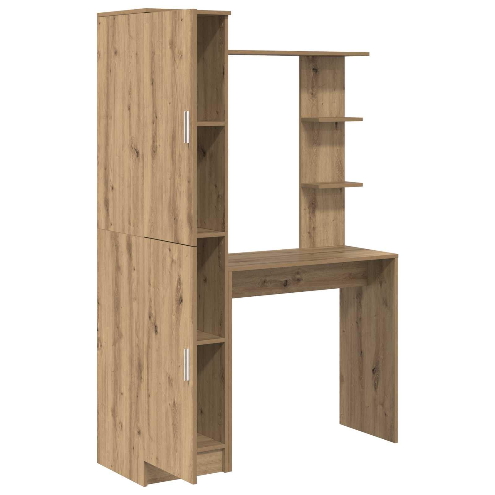 Biurko Artisan z materiału drewnopochodnego, 2-częściowe z drzwiami na zawiasach, 113,5 x 39 x 168 cm, idealne jako stół do gier, biurowy, komputer, do biura i biura domowego