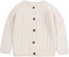 Peecabe Toddler Girl Sweaters Cable Knit Long Sleeve Crewneck Chunky Crochet Cardigans 1-6T