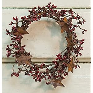 CWI Gifts Pip Twig Star Wreath Rings - 8 inch - Wreath Decor for Front Door and Candle Decorating - Burgundy CWI Gifts Pip Twig Star Wreath Rings 8 inch Wreath Decor for Front Door and Candle Decorating Burgundy